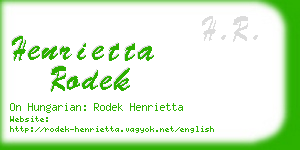 henrietta rodek business card